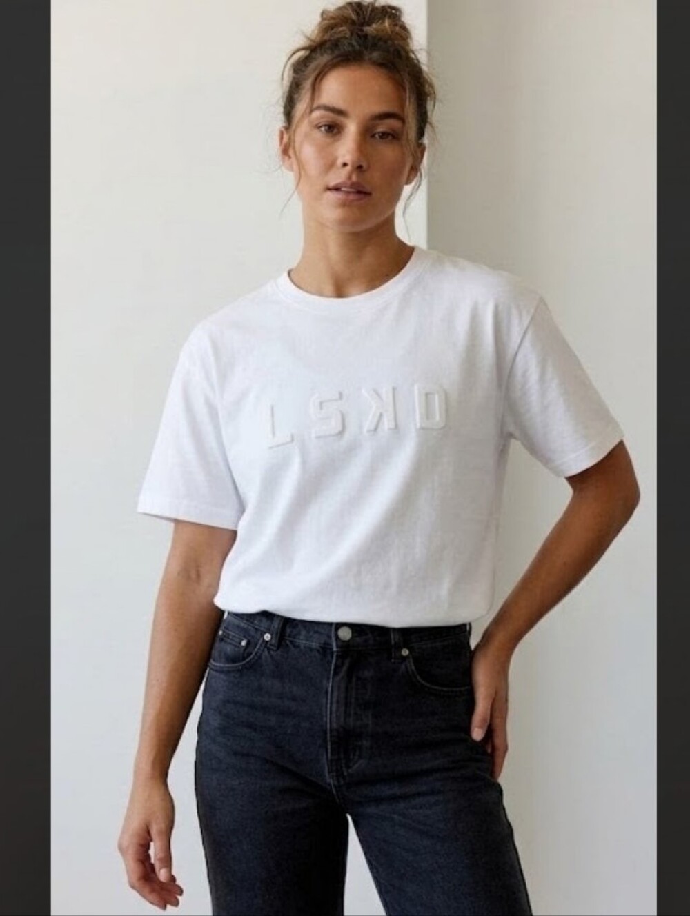 LSKD Stamped Heavyweight Oversized White Tee